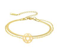 unift Bracelet étoile de David pour Femmes Hommes Acier Inoxydable Étoile Juive Hexagramme Bracelet Réglable Amulette Bijoux