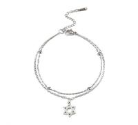 unift Bracelet étoile de David pour Femmes Hommes Acier Inoxydable Étoile Juive Hexagramme Bracelet Réglable Amulette Bijoux (Argent 2)