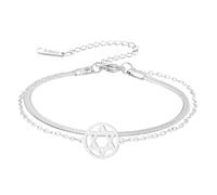 UNIFT Bracelet étoile de David pour homme et femme en acier inoxydable - Amulette réglable - Taille unique - Sans pierre précieuse, One Size, Acier inoxydable, Pas de gemme
