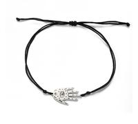 unift Bracelet Main de Fatima pour Femmes et Hommes en Acier Inoxydable Hamsa Main de Fatima avec une Perle Tressée Colorée Bracelet Réglable Talisman Bijoux Cadeau, Taglia Unica, Acier inoxydable, No