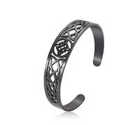 unift Bracelet noeud de sorcière pour femmes et hommes en acier inoxydable avec trou élégant avec nœud de sorcières celtiques bijoux païens Wiccane, 27 centímetros, Acier inoxydable, Pas de gemme