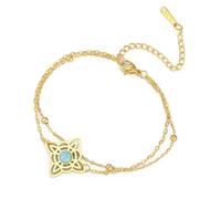 UNIFT Bracelet nœud de sorcière pour femme en acier inoxydable symbole magique Wiccan nœud de sorcière celtique avec saphir Bracelet réglable Witchcraft Bijoux, taille unique, Acier inoxydable, Pas de