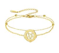 unift Bracelet pentagramme celtique pour femmes et hommes, pendentif pentagramme gothique en acier inoxydable, cadeau d'anniversaire pour vos proches et vos amis (or-SCL)