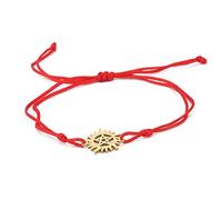 unift Bracelet Pentagramme Soleil pour Homme et Femme en Acier Inoxydable Creux Surnaturel Double Corde Bracelet Breloques Wicca (Or)