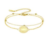 UNIFT Bracelet Saint Benoît Double Face pour Femme Homme Acier Inoxydable Protection Catholique Amulette Cadeau Foi, one size, Acier inoxydable, Pas de pierre précieuse