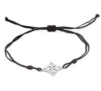 UNIFT Bracelet superposé avec nœud de sorcière en acier inoxydable - Style géométrique chic et élégant - Double corde - Symbole païen Wiccan, Acier inoxydable, Pas de gemme