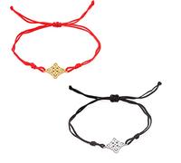 UNIFT Bracelet superposé avec nœud de sorcière en acier inoxydable - Style géométrique chic et élégant - Double corde - Symbole païen Wiccan