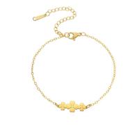 UNIFT Bracelet trèfle à quatre feuilles pour femmes en acier inoxydable trèfle chance bracelets réglables bijoux irlandais St Patrick Cadeaux, taille unique, Acier inoxydable, Pas de gemme