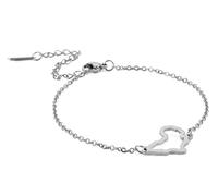 unift Carte De l'Afrique (Couches) Bracelet Pour Femme En Acier Inoxydable évider Breloque (Double Couche) Bracelet Réglable Carte De l'afrique Continent Bijoux (silver 2)