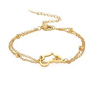 unift Carte De l'Afrique (Couches) Bracelet Pour Femme En Acier Inoxydable évider Breloque (Double Couche) Bracelet Réglable Carte De l'afrique Continent Bijoux (gold 1)