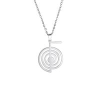 unift Cho Ku Rei Collier Symbole de Puissance pour Femmes Hommes Acier Inoxydable Géométrie Sacrée Symbole de Guérison Cho Ku Rei Reiki Collier Amulette Bijoux Cadeau Yoga, taglia unica, Acier