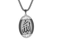 UNIFT Collier Allah pour homme et femme en acier inoxydable chic avec pendentif islamique musulman Allah (médaillon), un tamaño, Acier inoxydable, Pas de gemme