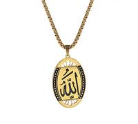 UNIFT Collier Allah pour homme et femme en acier inoxydable chic avec pendentif islamique musulman Allah (médaillon), Acier inoxydable, Pas de gemme