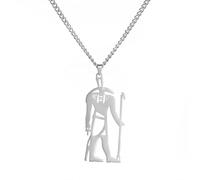 unift Collier Anubis Dieu égyptien des Enfers pour Femmes Hommes en Acier Inoxydable Seth Collier Pendentif Dieu du Désert et de la Tempête de l'Égypte Ancienne Bijoux D'Égypte (Argent)
