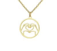 UNIFT Collier avec geste de la main cool pour homme et femme en acier inoxydable avec cœur/I Love You/OK/Thumbs Up Edgy Bold Punk Rock Bijoux Cadeaux, taille unique, Acier inoxydable, Pas de gemme