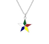 UNIFT Collier avec pendentif en forme d'étoile à cinq couleurs pour femme - En acier inoxydable - Symbole religieux culturel druze - Cadeau idéal pour la famille et les amis druzes, Réglable, Acier