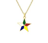 UNIFT Collier avec pendentif en forme d'étoile à cinq couleurs pour femme - En acier inoxydable - Symbole religieux culturel druze - Cadeau idéal pour la famille et les amis druzes, Réglable, Acier