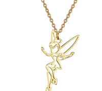 unift Collier avec Pendentif Fée Clochette en Acier Inoxydable pour Femme et Fille