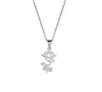 UNIFT Collier avec pendentif fleur de lotus pour femme en acier inoxydable chic Aum Om Ohm Ohm Lotus Méditation Bijoux Cadeau, Acier inoxydable