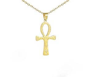 UNIFT Collier/boucles d'oreilles en acier inoxydable avec croix Ankh pour femme Symbole égyptien antique Dieux de Ankh Croix collier/boucles d'oreilles amulette bijoux cadeau, Acier inoxydable, Pas de