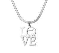 unift Collier d'amour de Baseball pour Femmes Hommes en Acier Inoxydable Simple Élégant Baseball avec des Lettres D'amour Collier Pendentif Bijoux Sport Lover Cadeaux, Taglia unica, Acier inoxydable