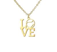 unift Collier d'amour de Baseball pour Femmes Hommes en Acier Inoxydable Simple Élégant Baseball avec des Lettres D'amour Collier Pendentif Bijoux Sport Lover Cadeaux, Taglia unica, Acier inoxydable