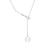 unift Collier de baseball pour homme et femme en acier inoxydable avec pendentif « Never Give Up » - Bijoux simples et élégants - Cadeau pour les amateurs de sport, taille unique (argent)