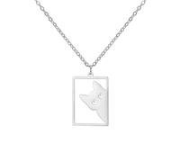 unift Collier de Chat pour Femmes en Acier Inoxydable Style Géométrique Chic Pendentif de Chat Mignon Bijoux D'animaux Cadeaux pour les Amoureux des Chats (argent 4)