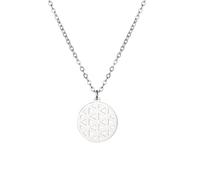 unift Collier de Fleurs de Vie pour Femmes en Acier Inoxydable Collier Pendentif de Fleurs de vie en Géométrie Sacrée Symbole de Méditation Talisman Amulette (Argent)