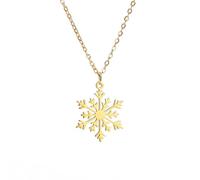 unift Collier de Lune de Flocon de Neige pour les Femmes Acier Inoxydable Lune Celtique Collier avec Pendentif Flocon de Neige Cadeaux de Noël, taglia unica, Acier inoxydable, Pas de gemme