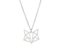 unift Collier de Renard pour Femmes Hommes en Acier Inoxydable Charmant Collier de Pendentifs de Renard Chic Animaux Bijoux Cadeau pour l'amour du Renard (argent 2)