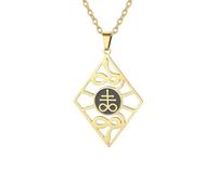 UNIFT Collier en acier inoxydable avec croix de Léviathan Satanique de l'Église de Satan avec pendentif en forme de croix de Léviathan et serpent, verstellbar, Acier inoxydable, Pas de gemme