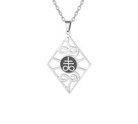 UNIFT Collier en acier inoxydable avec croix de Léviathan Satanique de l'Église de Satan avec pendentif en forme de croix de Léviathan et serpent, verstellbar, Acier inoxydable, Pas de gemme