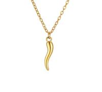 UNIFT Collier en corne de mauvais œil pour femmes et hommes en acier inoxydable délicat et mignon corne italienne bleue pendentif mauvais œil collier amulette bijoux, taille unique, Acier inoxydable