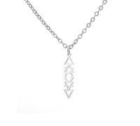 unift Collier équilibré à Quatre éléments pour Les Femmes et Les Hommes Collier à Pendentifs Alchimiques a Acier Inoxydable Feu Planétaire Terre Eau Air Symboles (Argent)