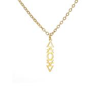 unift Collier équilibré à Quatre éléments pour Les Femmes et Les Hommes Collier à Pendentifs Alchimiques a Acier Inoxydable Feu Planétaire Terre Eau Air Symboles (Or)