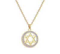 unift Collier étoile de David pour Femme en Acier Inoxydable avec Pendentif Hexagonal Juif Classique avec Pendentif Croix Isael Jewelry Amulette Religieus (Or 3)