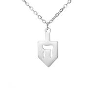 unift Collier Hébreu Chai pour Femmes en Acier Inoxydable Collier à Pendentifs Hébreu Classique avec la Lettre Chai Signe de Vie Bijoux Juifs Religieux (Argent 5)