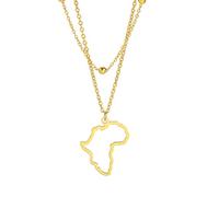 unift Collier Pendentif Carte pour Femmes Hommes en Acier Inoxydable Personnalisé Minimaliste Pendentif à Breloque évidée avec Contour de Carte d'Afrique Colliers Bijoux (Or 2)