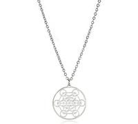 unift Collier Pendentif Cube De Metatron Pour Hommes Femmes En Acier Inoxydable Style Géométrique évider Sceaux D'archange Collier Guérison Spirituelle Talisman Bijoux (argent)