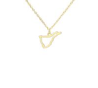 UNIFT Collier pour femme en acier inoxydable avec pendentif en forme de carte des 7 îles Canaries, Réglable, Acier inoxydable, Pas de pierre précieuse