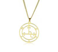 UNIFT Collier pour femme en acier inoxydable avec pendentif en forme de sceau de Lilith - Mythologie païenne - Bijou de sorcellerie, Acier inoxydable, Pas de gemme