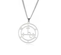 UNIFT Collier pour femme en acier inoxydable avec pendentif en forme de sceau de Lilith - Mythologie païenne - Bijou de sorcellerie, Acier inoxydable, Pas de gemme