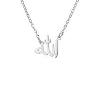 UNIFT Colliers islamiques musulmans Allah superposés pour femme en acier inoxydable Charm goutte d'eau en forme de cœur Allah Collier double couche Bijoux islamiques, One Size, Acier inoxydable, Pas