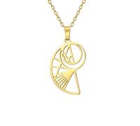 UNIFT Golden Ratio Colliers pour femmes et hommes en acier inoxydable Géométrie sacrée Fibonacci Spirale Chiffres Ratio Or Pendentif Collier Science Bijoux Math Amoureux Architectes Cadeaux, taille