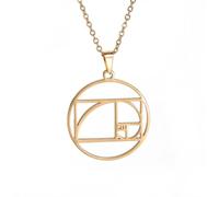 UNIFT Golden Ratio Colliers pour femmes et hommes en acier inoxydable Géométrie sacrée Fibonacci Spirale Chiffres Ratio Or Pendentif Collier Science Bijoux Math Amoureux Architectes Cadeaux, taille