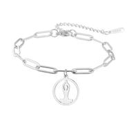 unift Hindou Yoga Paperclip Bracelet Bracelet de cheville pour les femmes en acier inoxydable croix jambes mains ensemble méditation Pose bracelet cheville cadeaux Inspirational, One Size, Acier