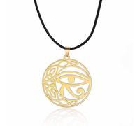 unift Oeil d'Horus Collier pour Femmes Hommes Acier Inoxydable Antique Déesse égyptienne Isis Croissant Ankh Croix avec Noeud Celtique Colliers Amulette Bijoux, Taglia unica, Acier inoxydable, Pas de