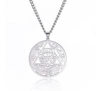 unift Oeil d'Horus Collier pour Femmes Hommes Acier Inoxydable Antique Déesse égyptienne Isis Croissant Ankh Croix avec Noeud Celtique Colliers Amulette Bijoux, Taglia unica, Acier inoxydable, Pas de