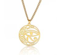 unift Oeil d'Horus Collier pour Femmes Hommes Acier Inoxydable Antique Déesse égyptienne Isis Croissant Ankh Croix avec Noeud Celtique Colliers Amulette Bijoux, Taglia unica, Acier inoxydable, Pas de